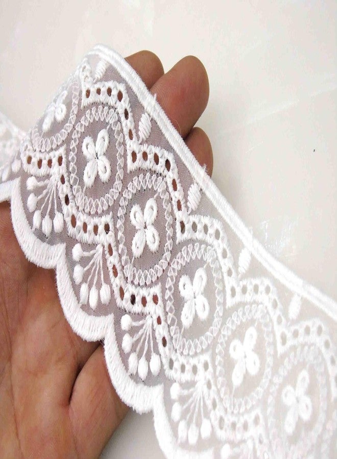 Strala White Color Laces for Dresses, Sarees, Lehenga, Suits, Bags, Decorations, Borders, Crafts and Home Décor,Blouse (3 mtr) Design-836 - Image 1